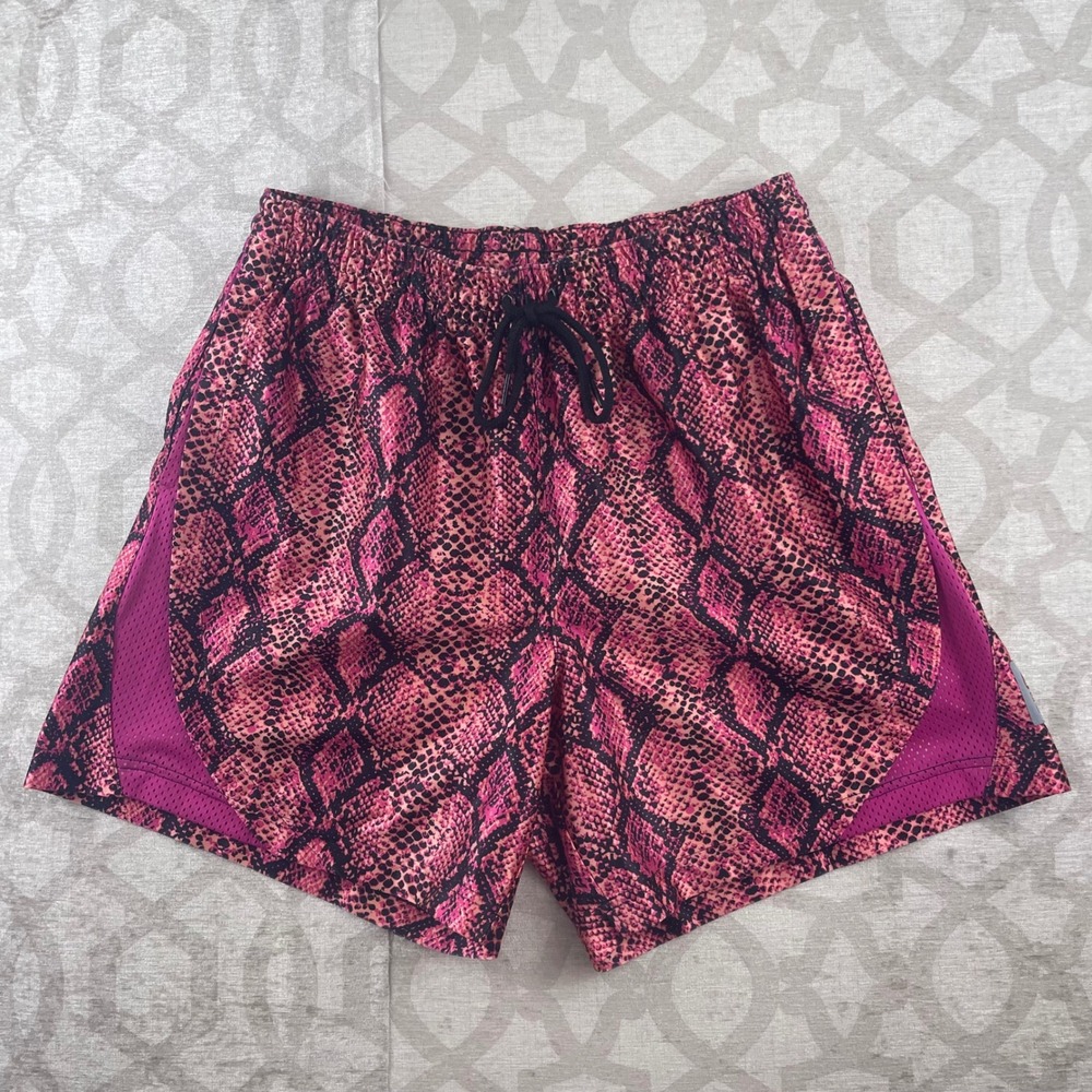 Nike Women's Pink Snake-Print Athletic Shorts